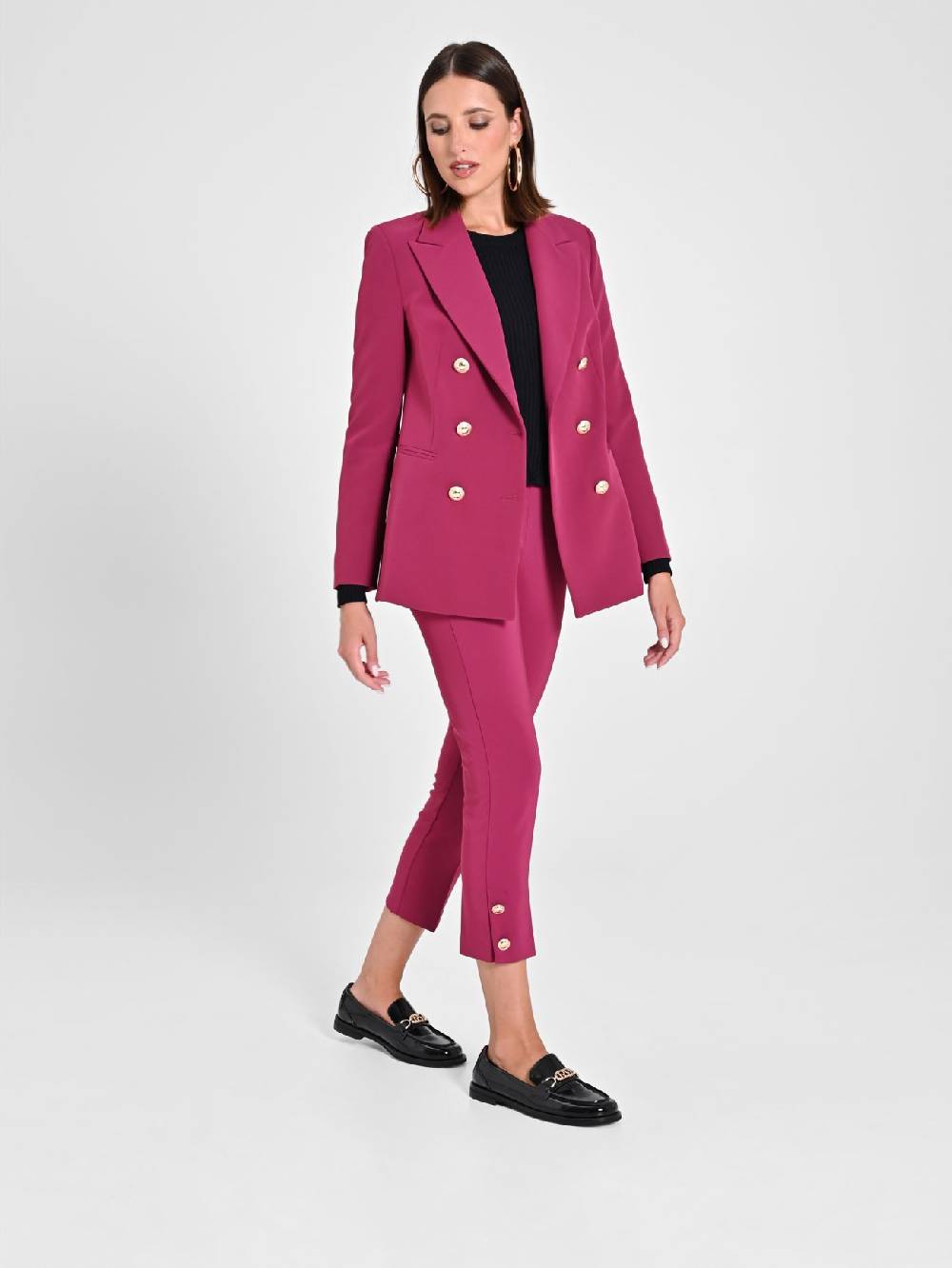 Rinascimento Pantaloni Slim in Tessuto Tecnico Bordeaux