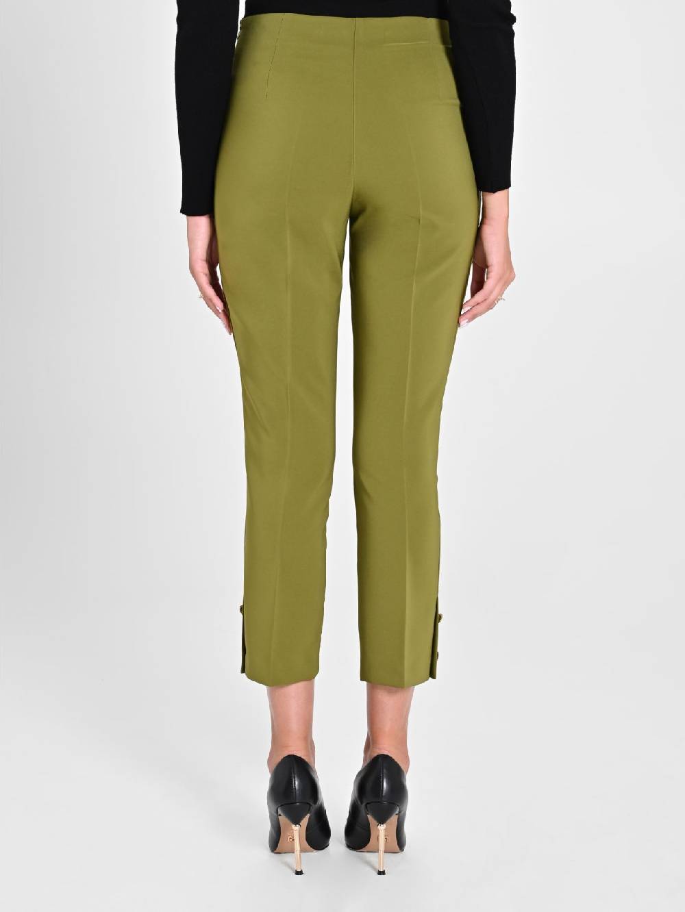 Rinascimento Pantaloni Slim In Tessuto Tecnico Verde Muschio