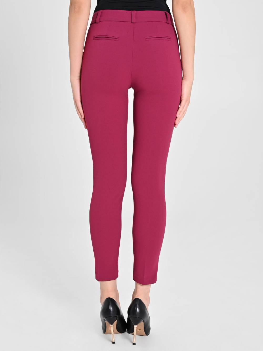 Rinascimento Pantaloni Straight In Scuba Mano Crepe Bordeaux