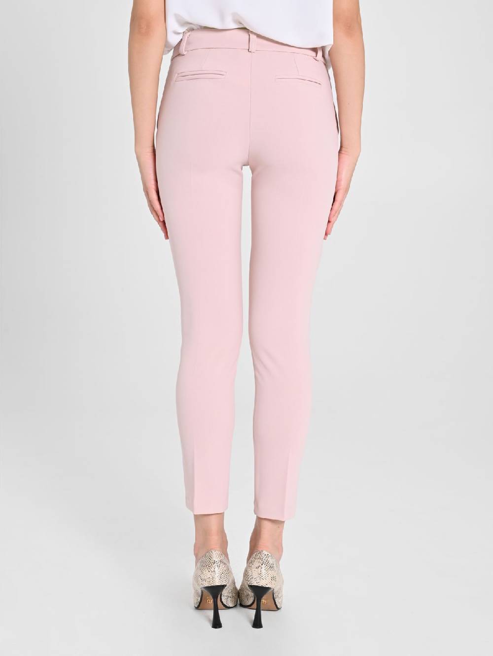 Rinascimento Pantaloni Straight In Scuba Mano Crepe Rosa