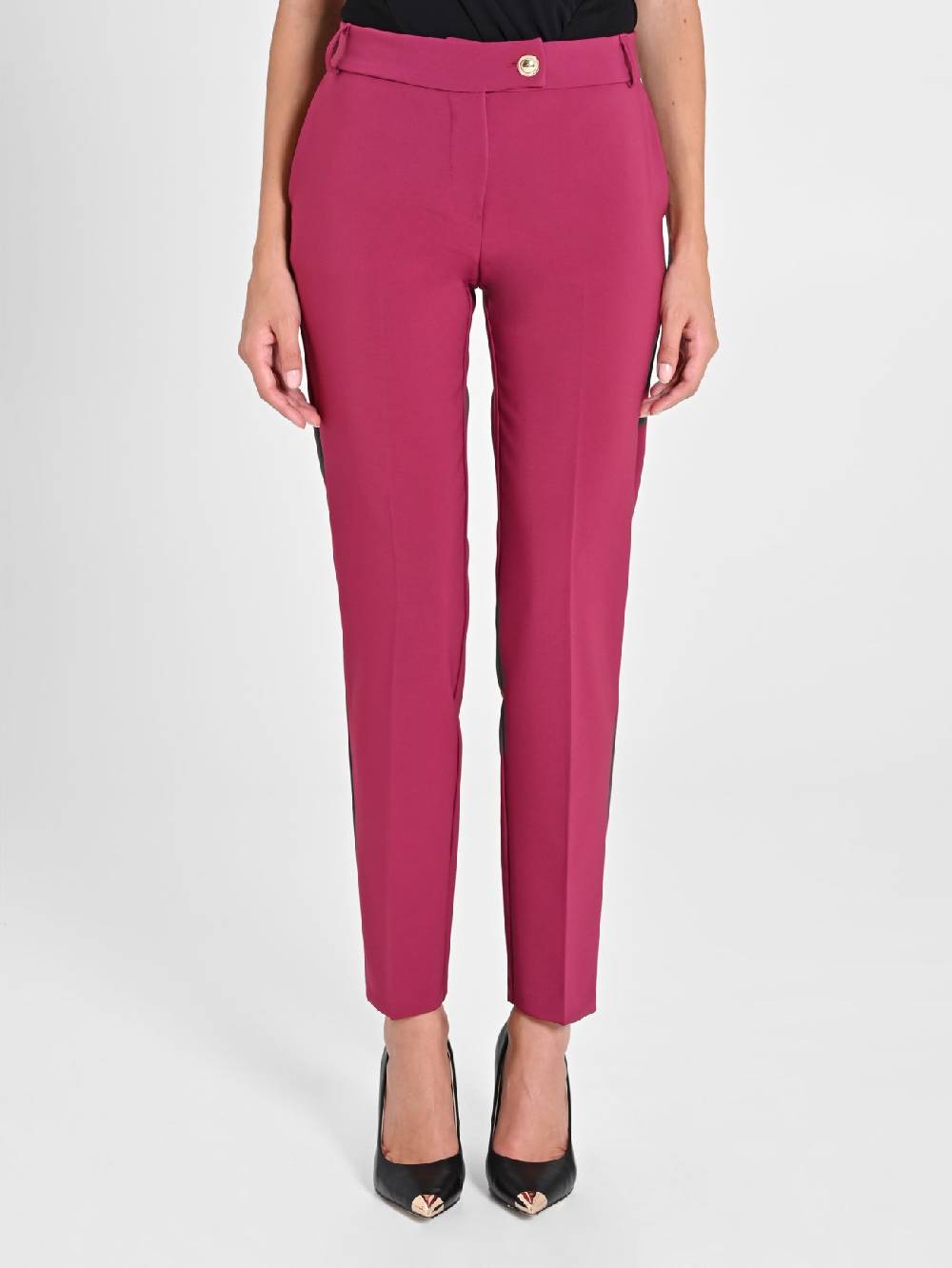 Rinascimento Pantaloni Straight In Tessuto Tecnico Bordeaux