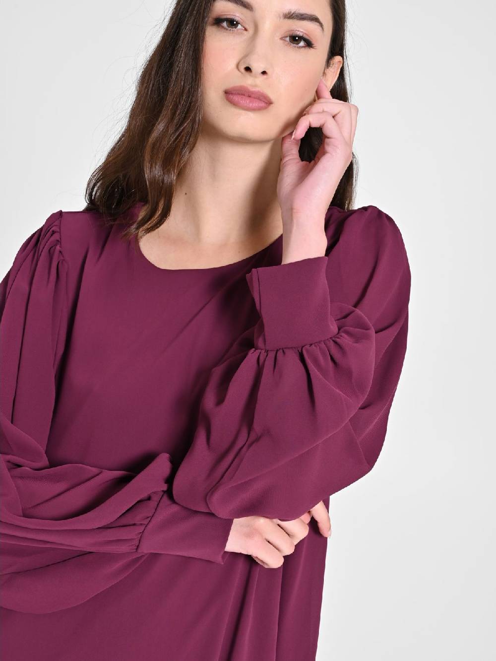 Rinascimento Abito "A Line" Bordeaux