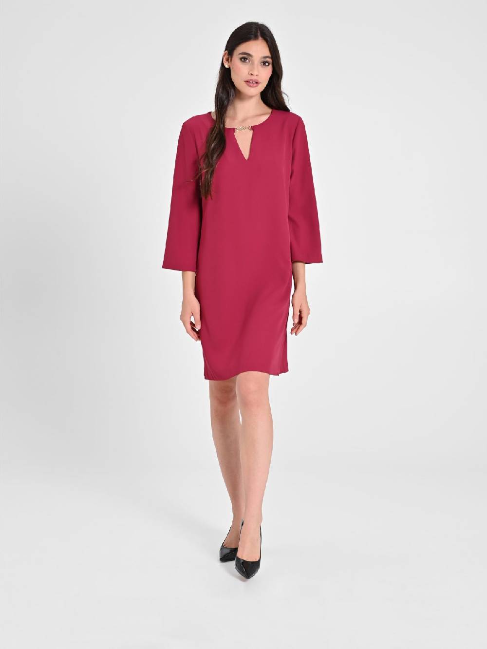 Rinascimento Abito "A Line" Bordeaux