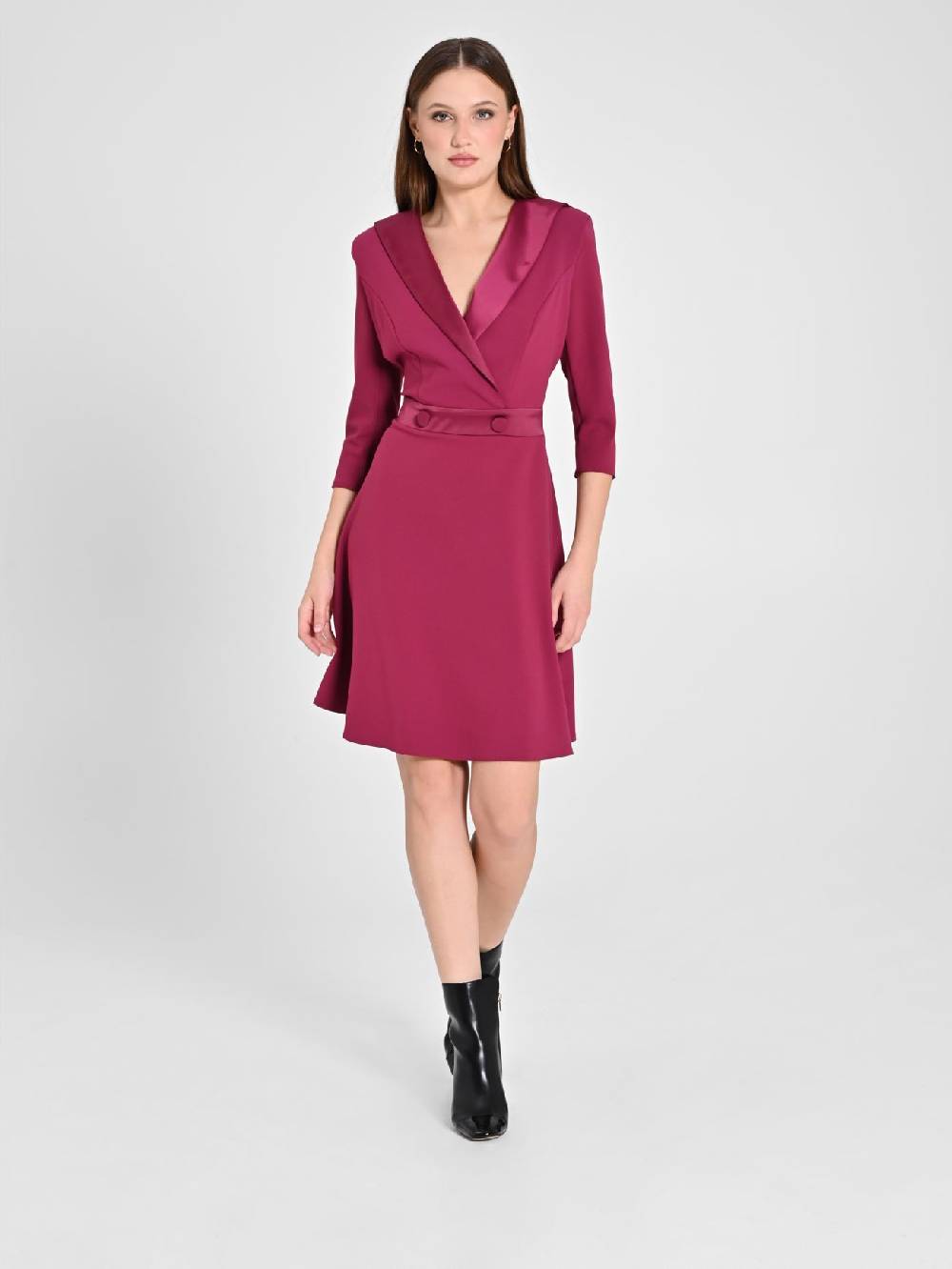 Rinascimento Abito a Ruota Bordeaux