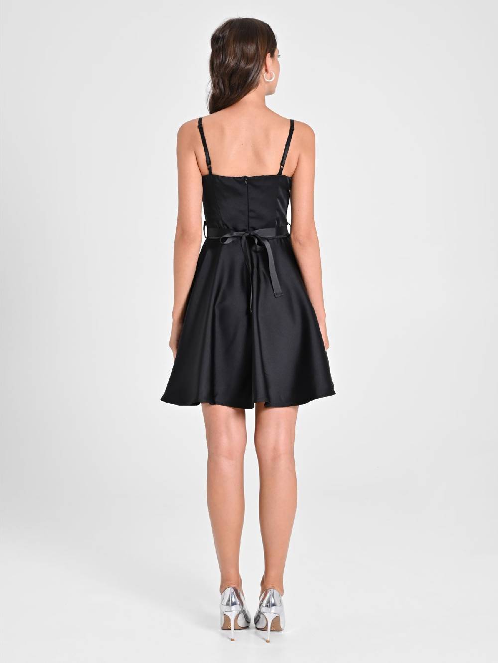 Rinascimento Abito A Ruota In Satin Nero