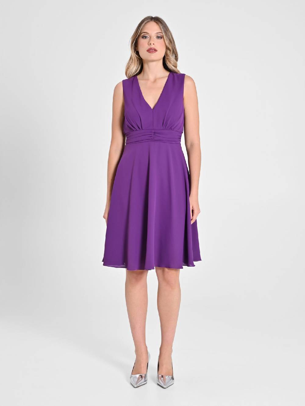 Rinascimento Abito A Ruota Viola Melanzana