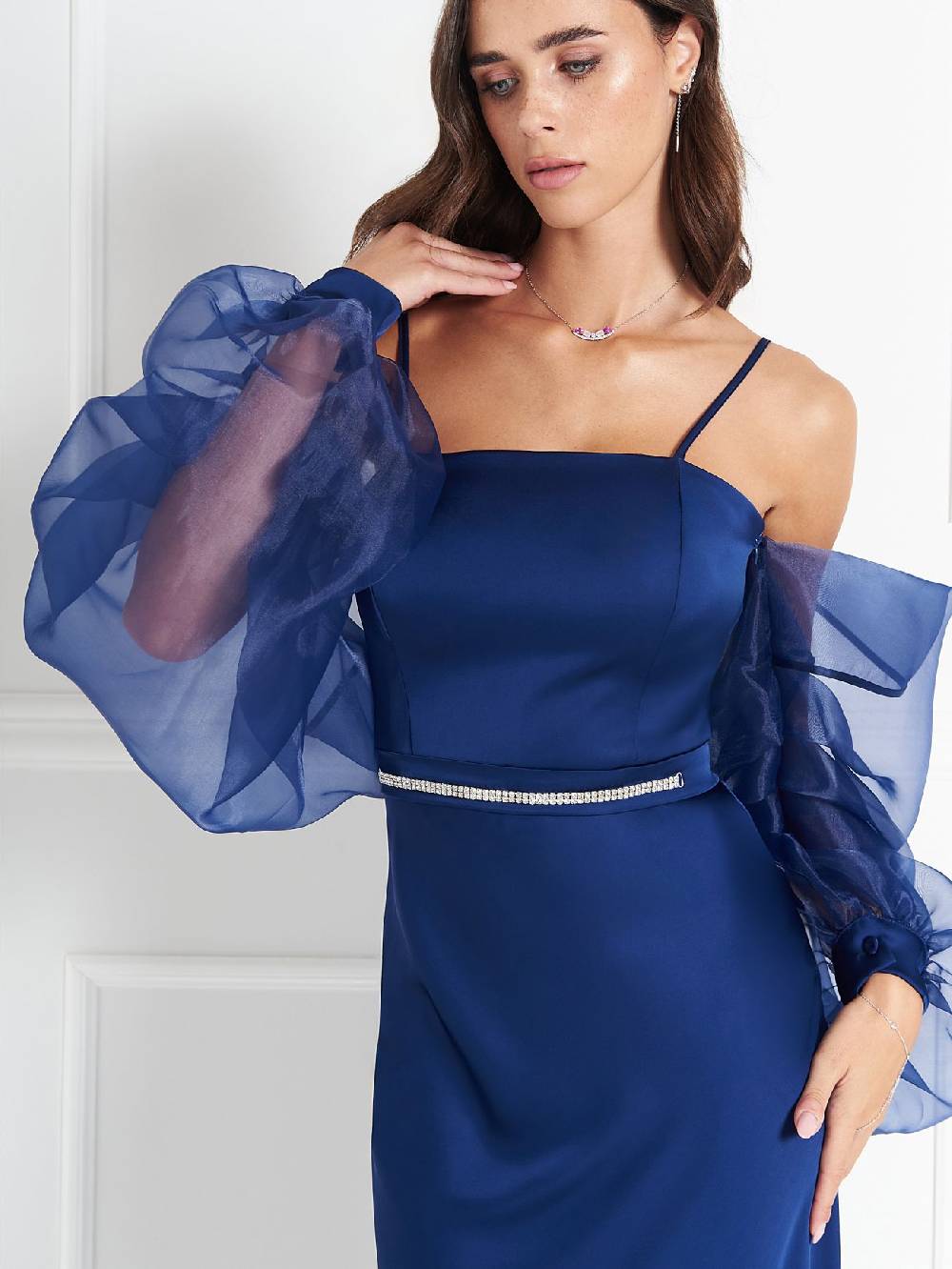 Rinascimento Abito Atelier Blu Con Maniche Balloon