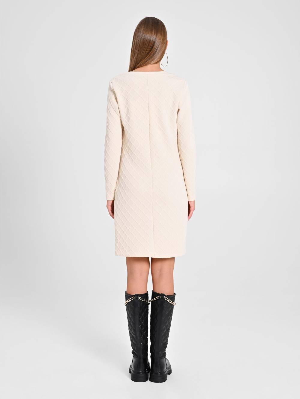 Rinascimento Abito Bianco In Tessuto Operato