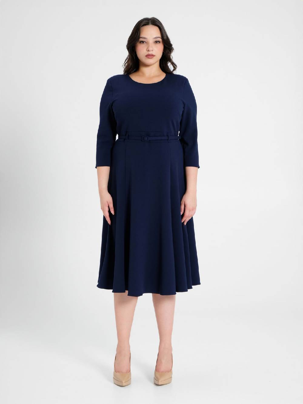 Rinascimento Abito Curvy Midi Blu