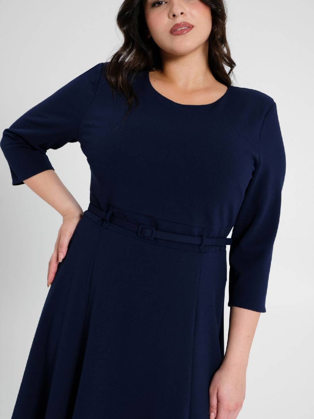 Rinascimento Abito Curvy Midi Blu