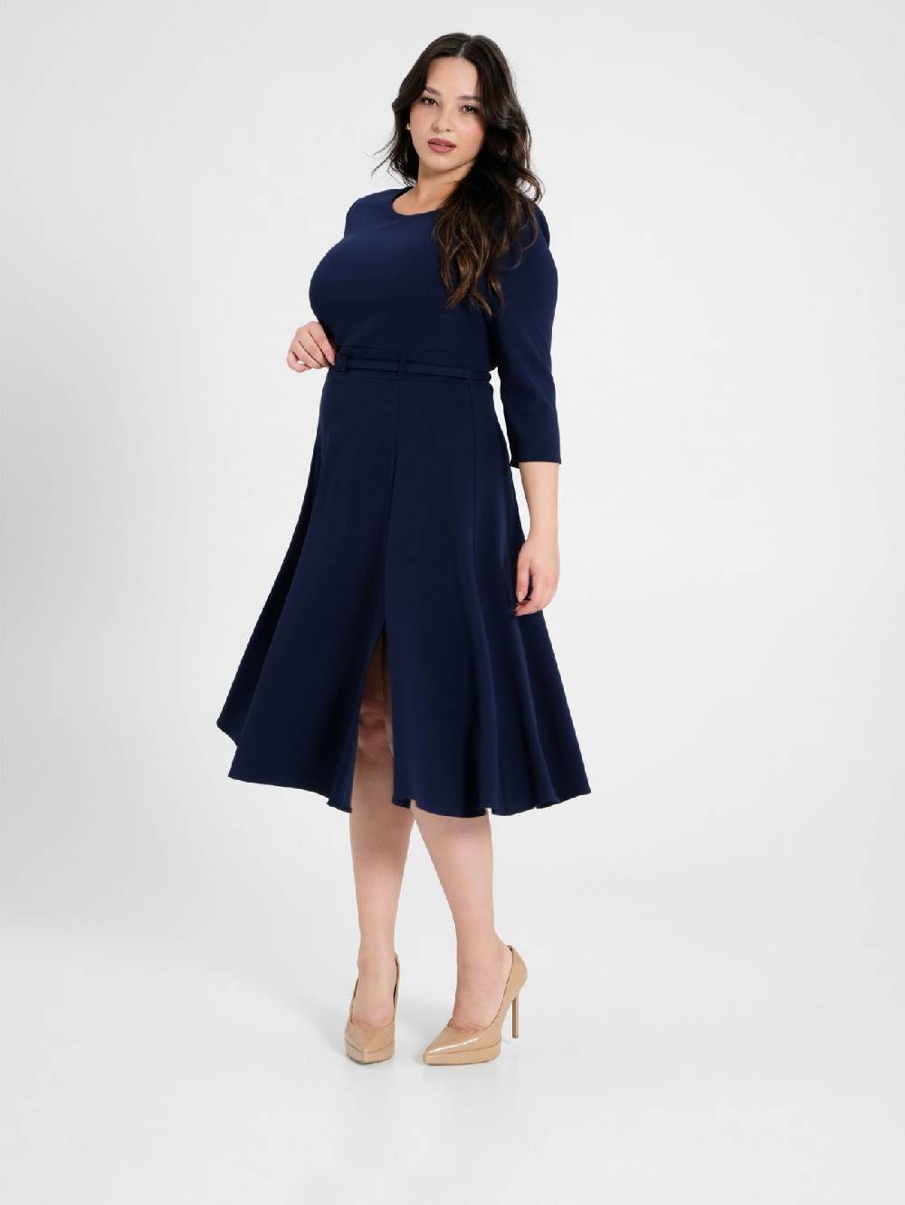 Rinascimento Abito Curvy Midi Blu
