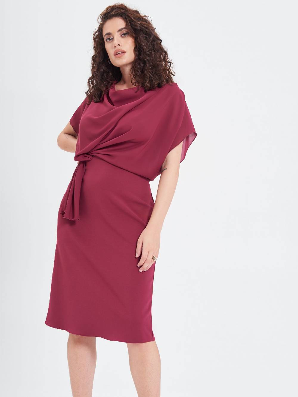 Rinascimento Abito Curvy Nodo Bordeaux
