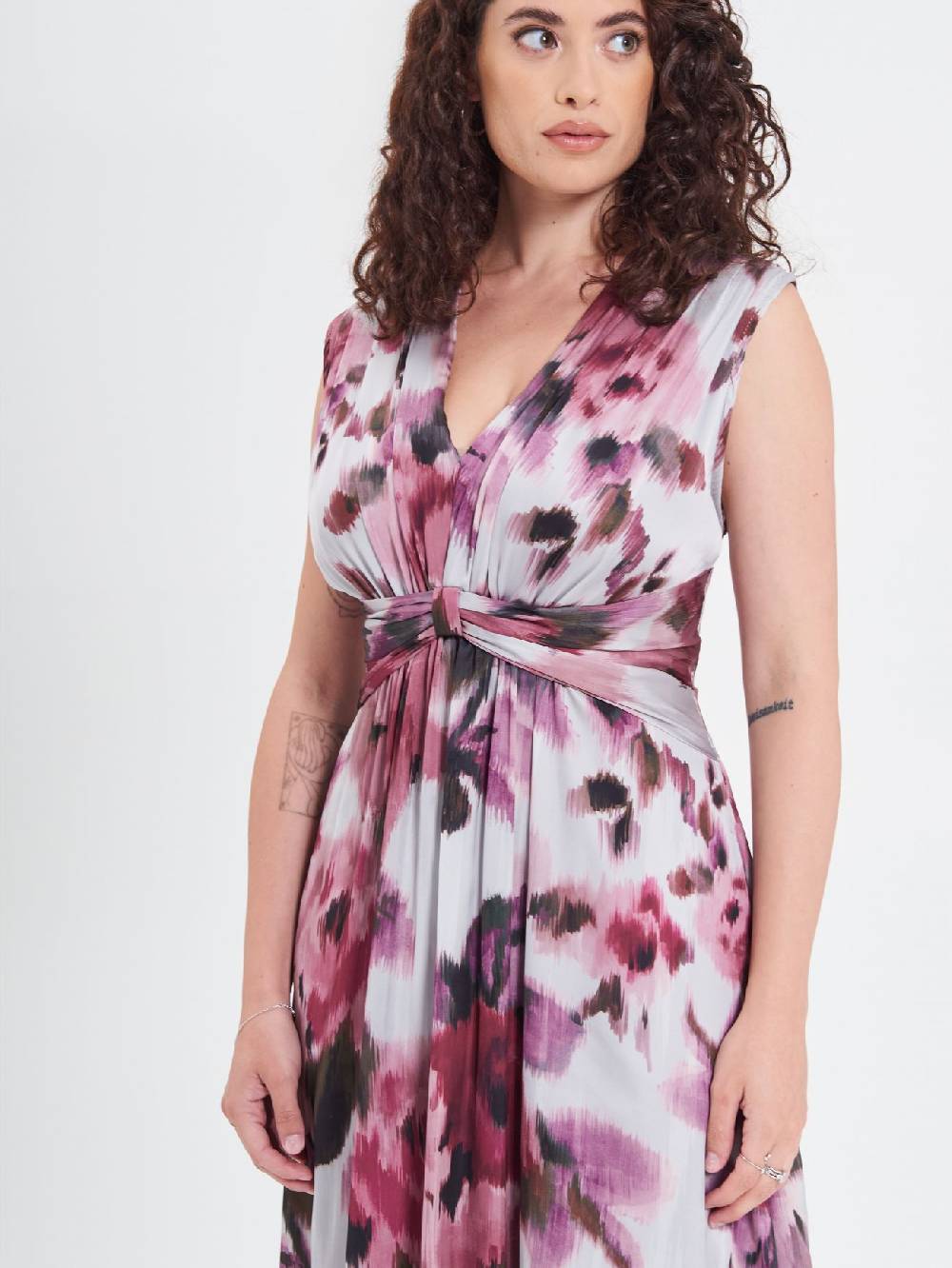 Rinascimento Abito Curvy Stampa Fiori Astratti