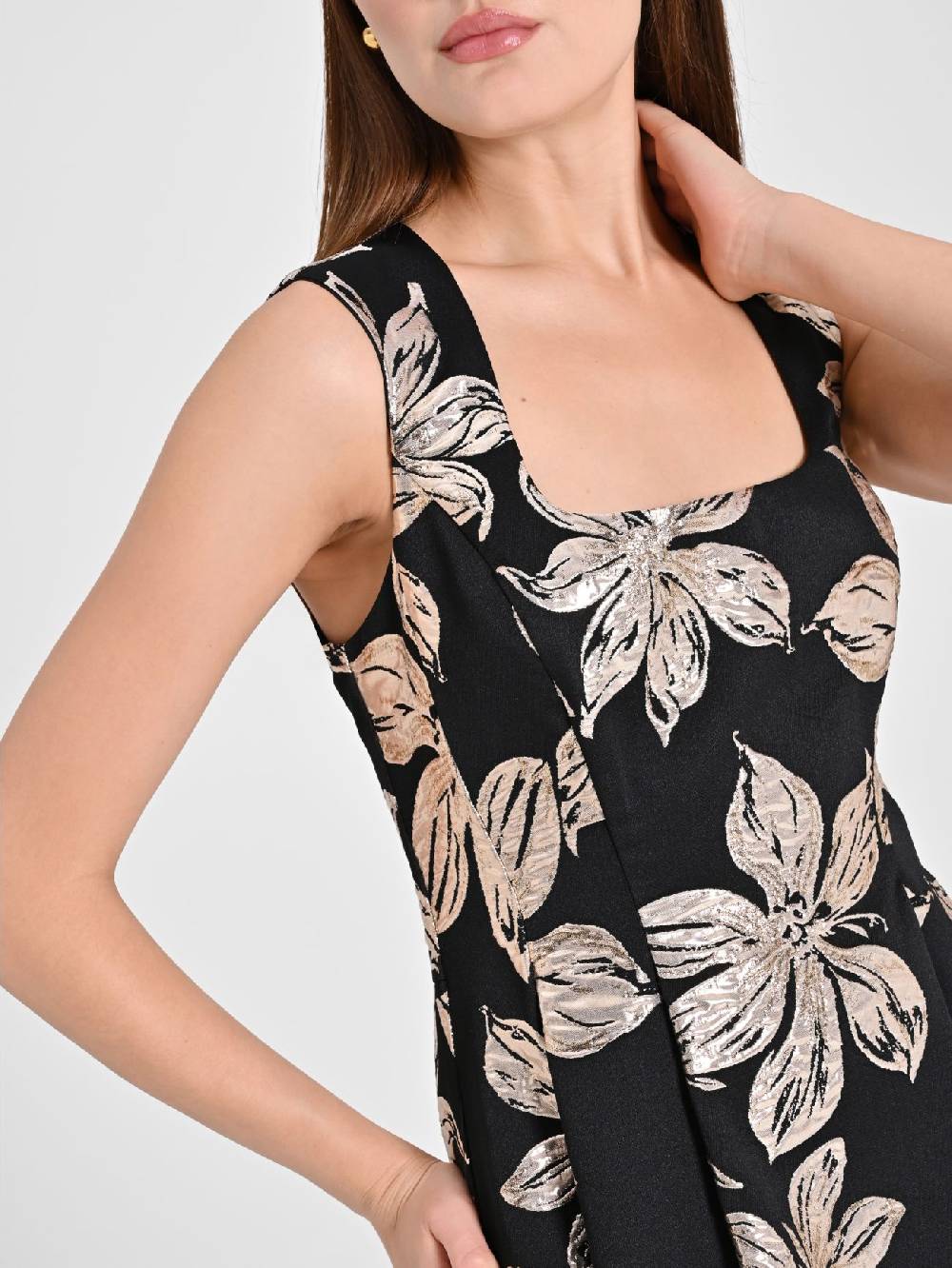 Rinascimento Abito Fiori Dorati Jacquard