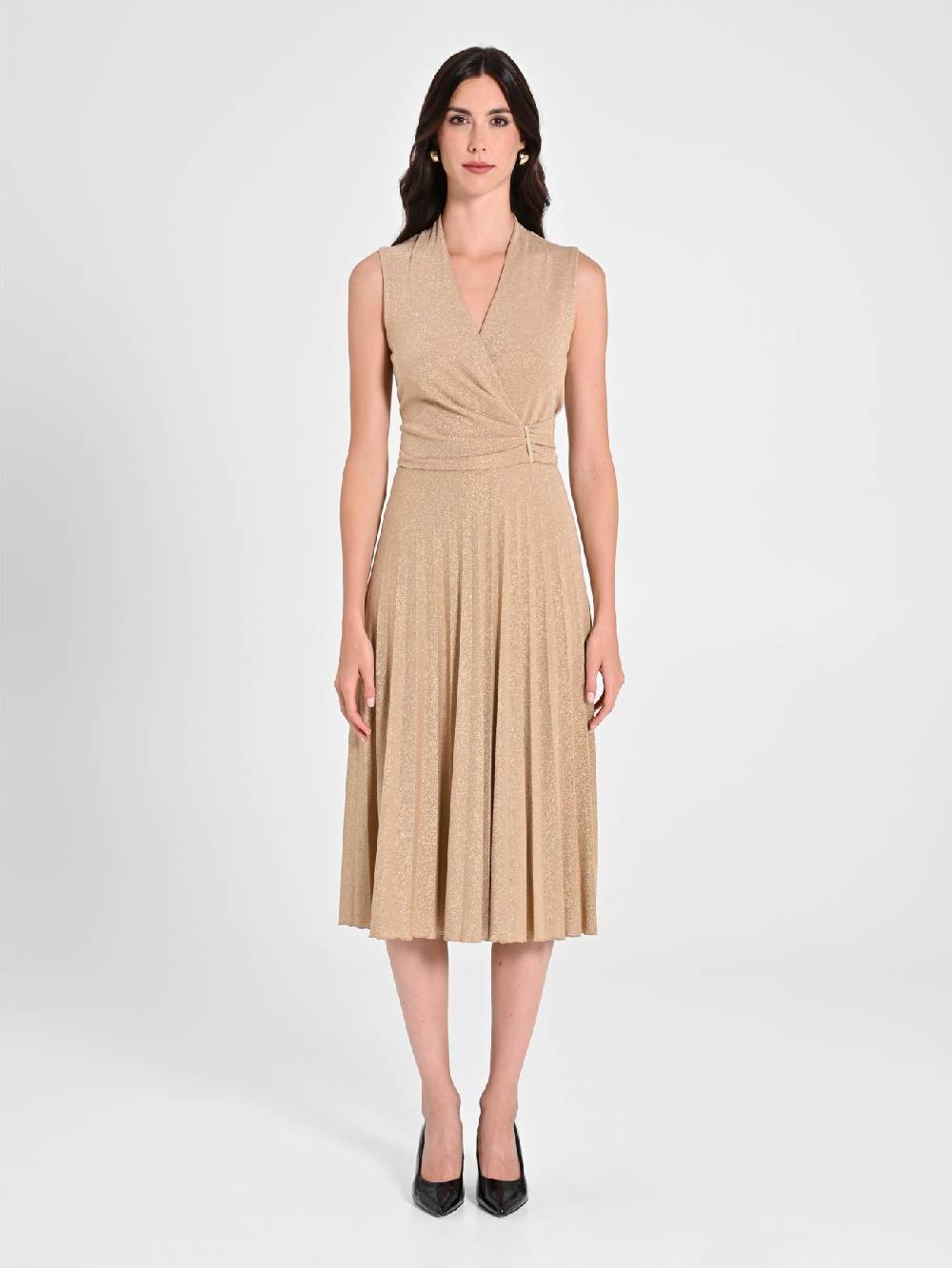 Rinascimento Abito In Lurex Oro