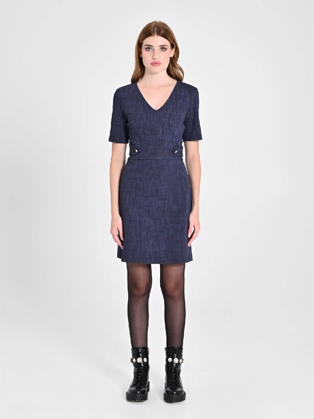 Rinascimento Abito In Punto Milano Effetto Denim