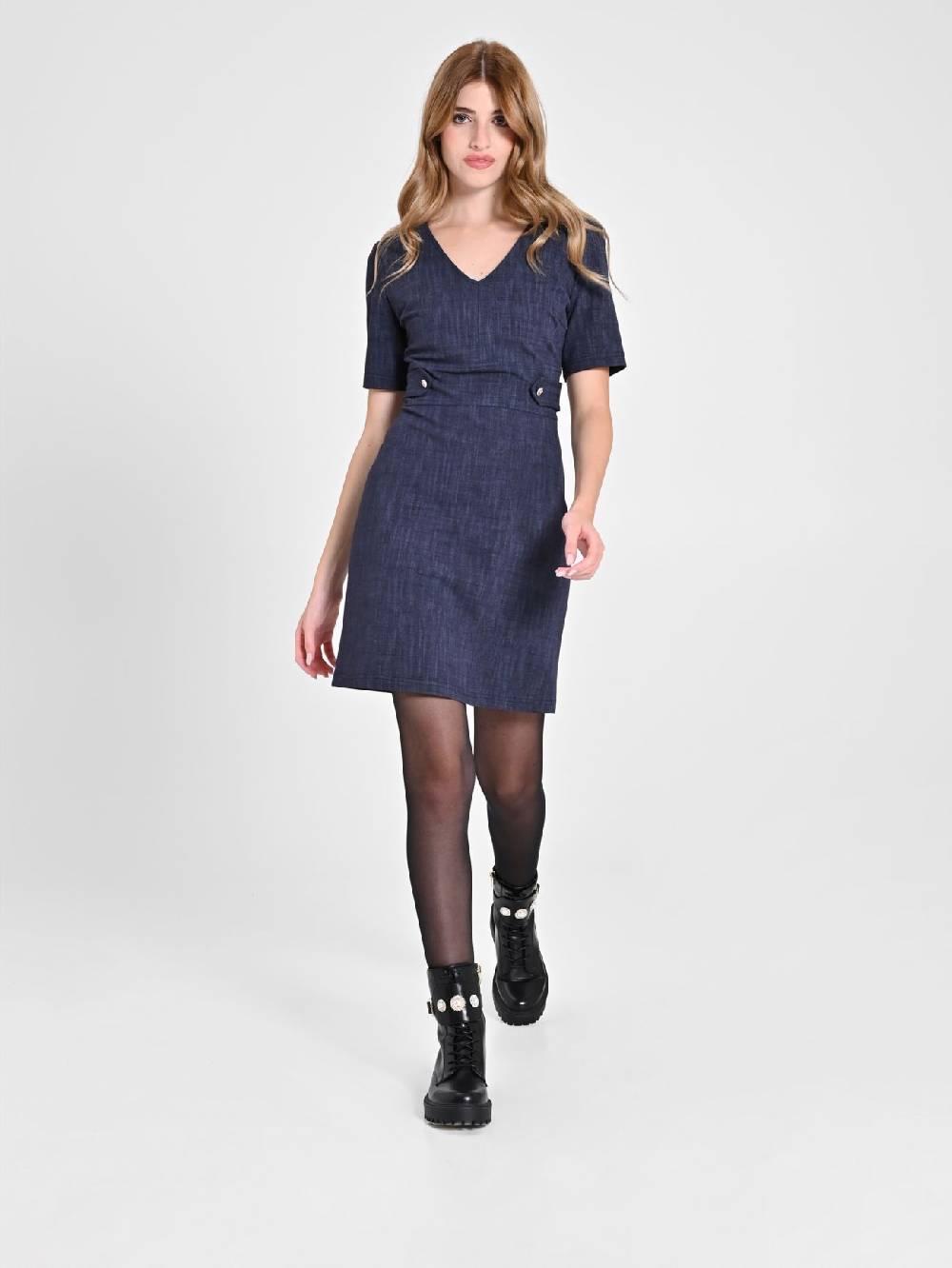 Rinascimento Abito in Punto Milano effetto Denim