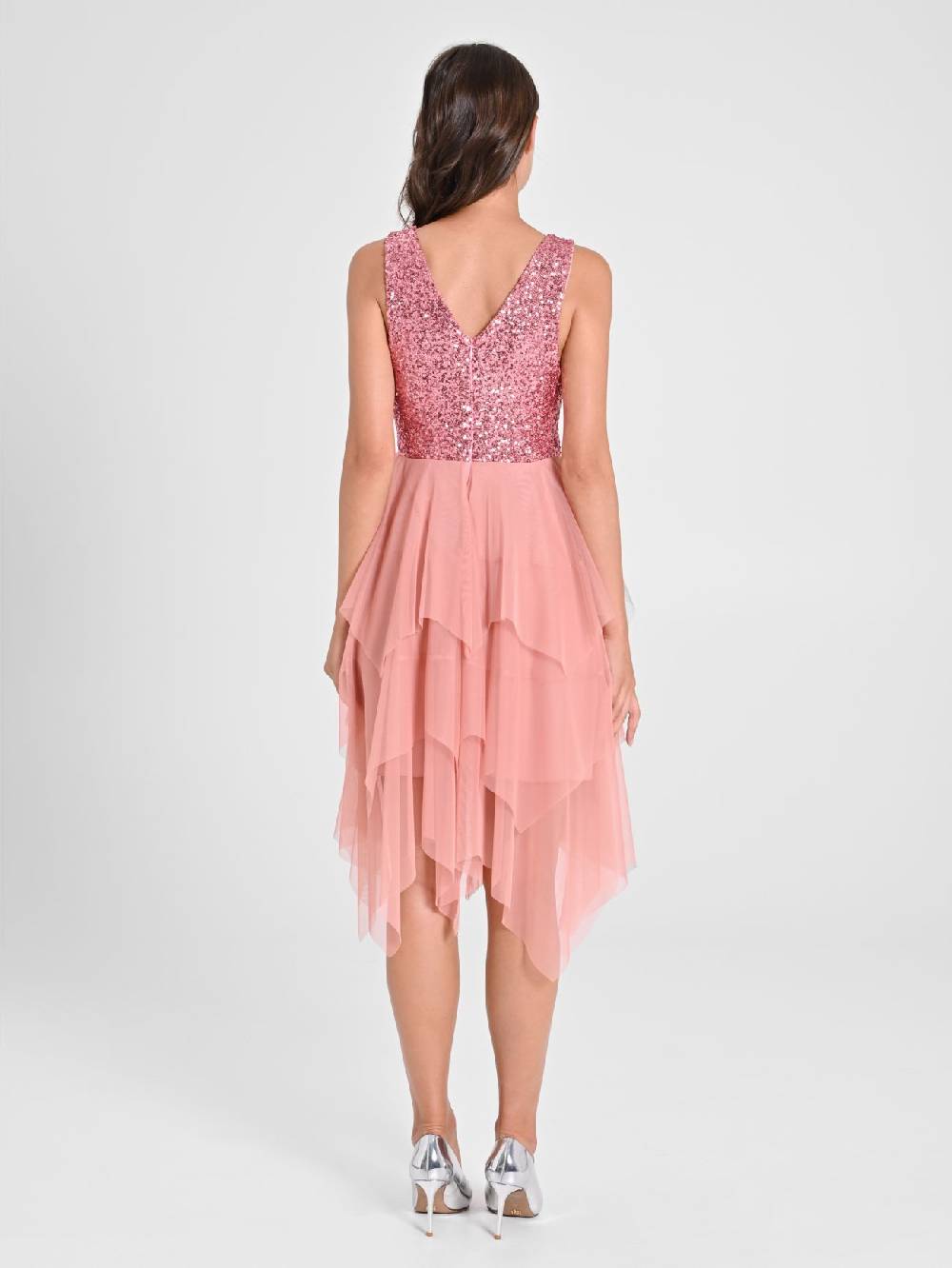 Rinascimento Abito In Tulle E Paillettes Rosa