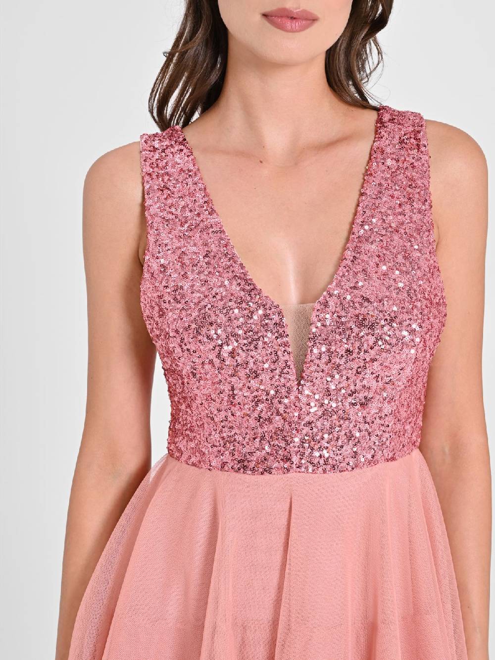 Rinascimento Abito In Tulle E Paillettes Rosa