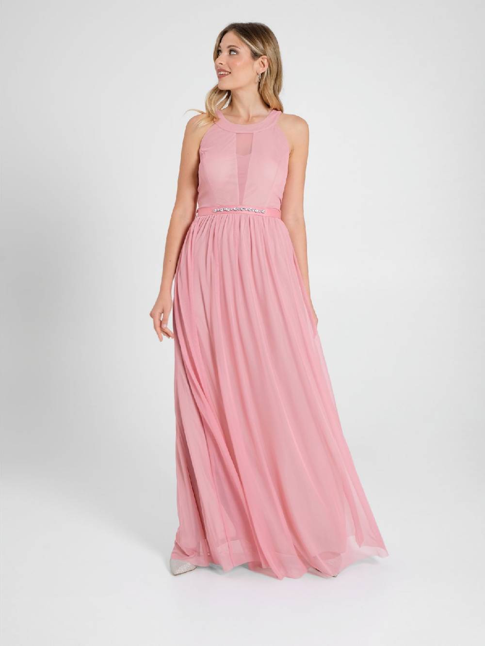 Rinascimento Abito in Tulle Rosa Antico