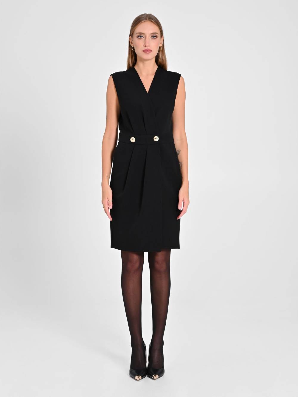 Rinascimento Abito Incrocio Nero