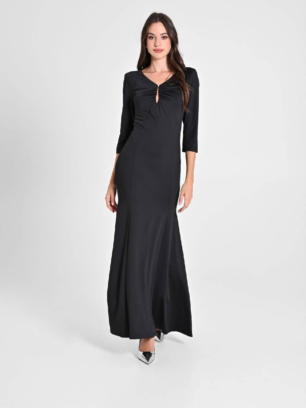 Rinascimento Abito Lunga Sirena in Maglina Nero