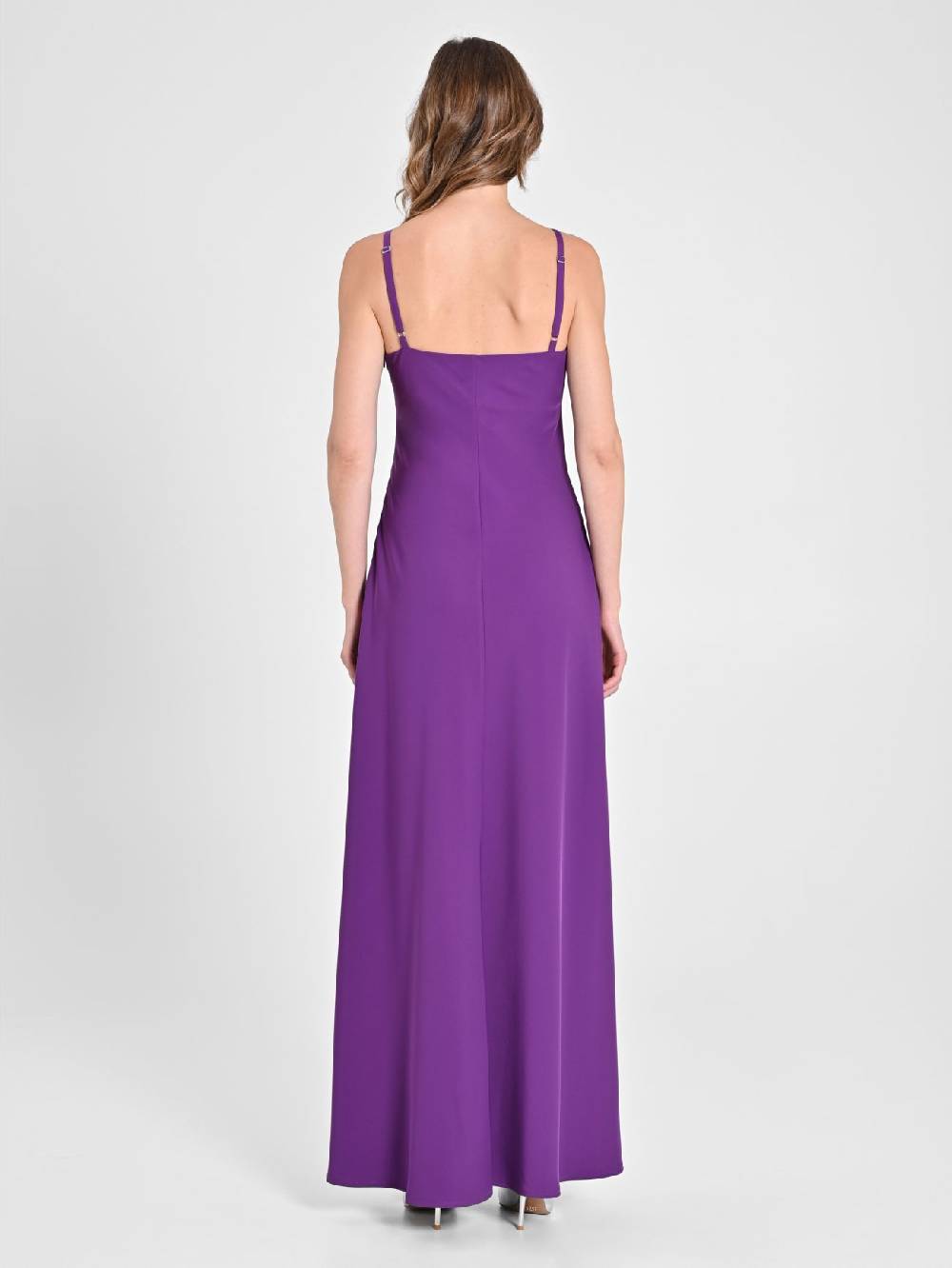 Rinascimento Abito Lungo In Cady Viola Melanzana