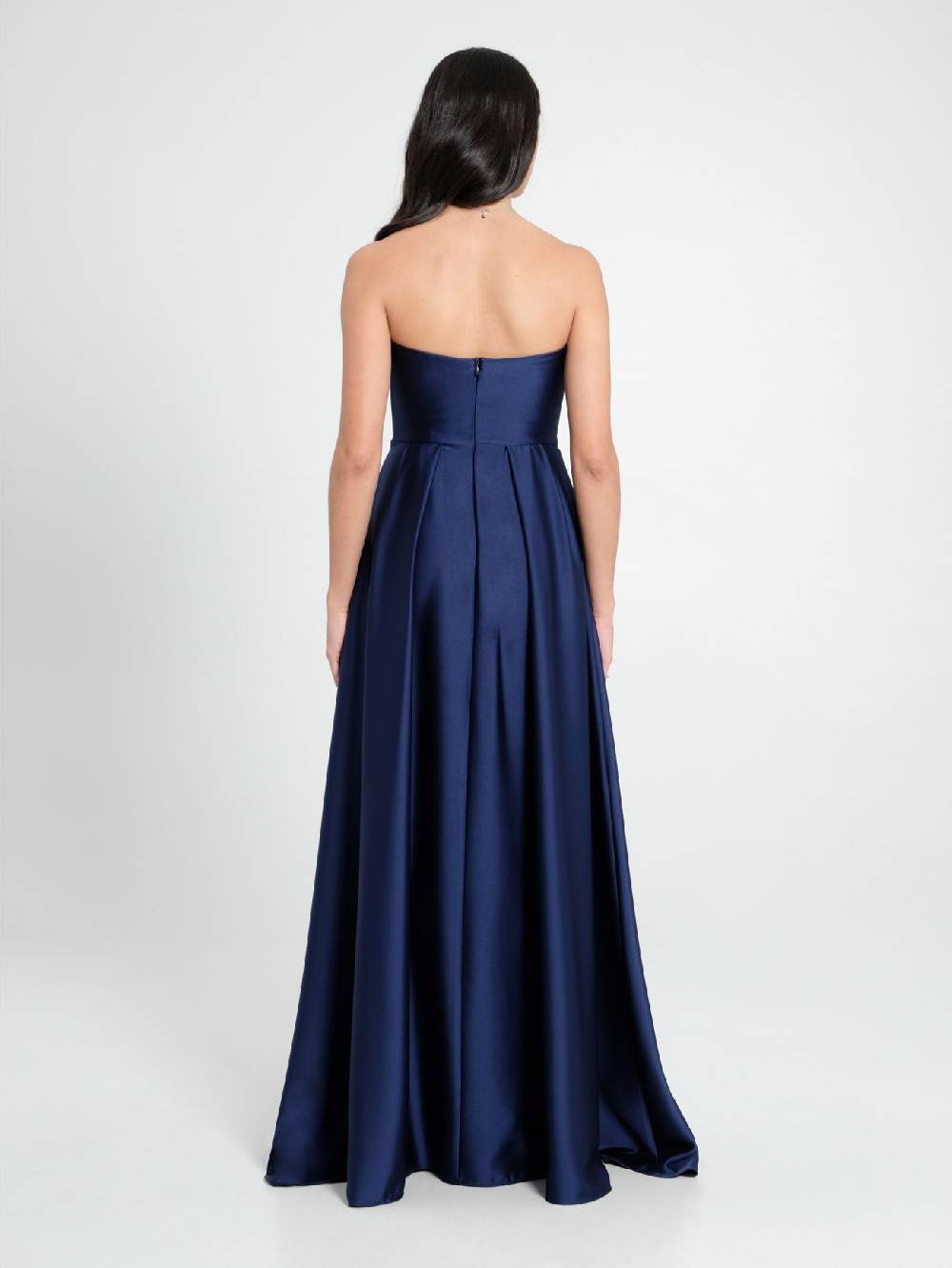 Rinascimento Abito Lungo In Raso Blu