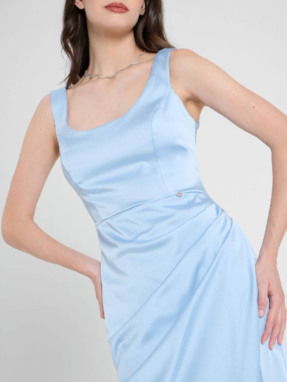 Rinascimento Abito Lungo In Raso Strutturato