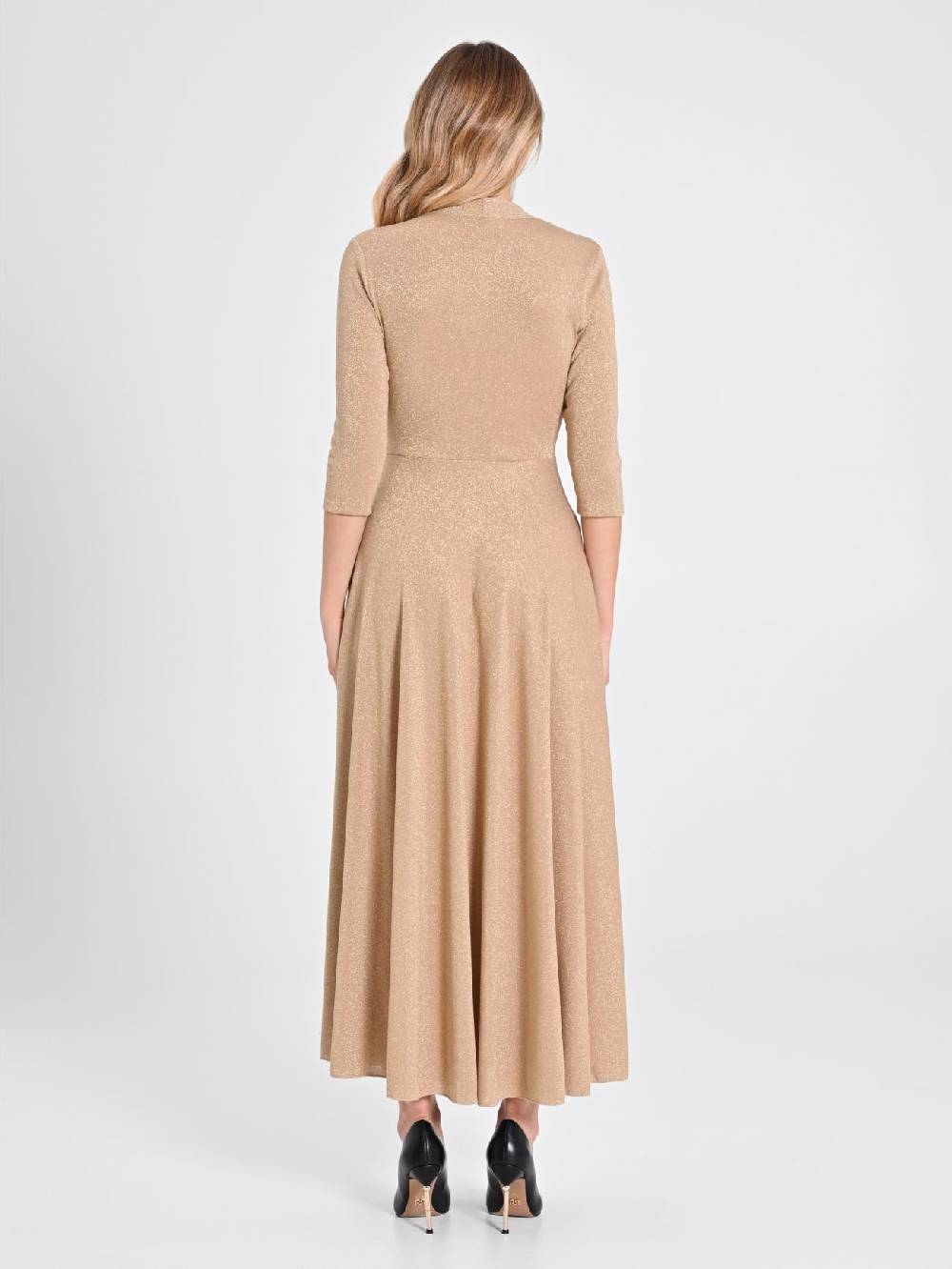 Rinascimento Abito Lungo Lurex Gold