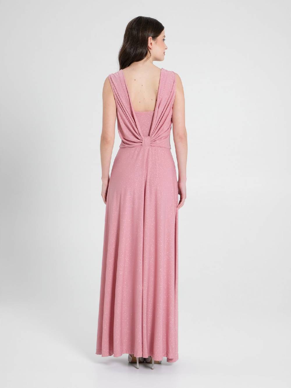 Rinascimento Abito Lungo Microglitter Rosa
