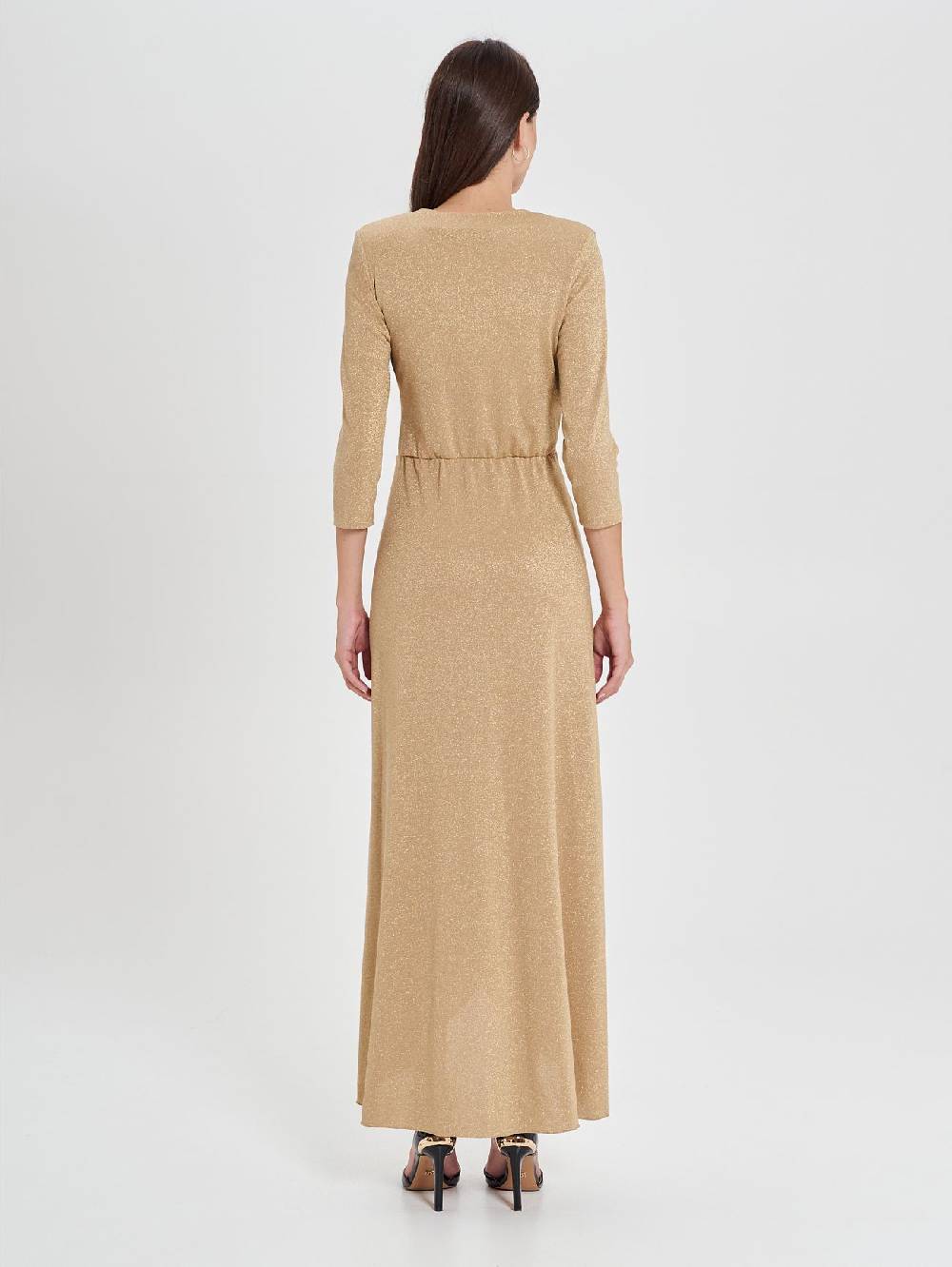 Rinascimento Abito Lungo Oro Lurex