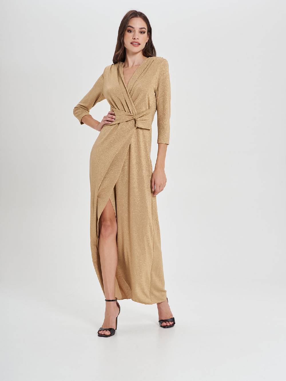 Rinascimento Abito Lungo Oro Lurex