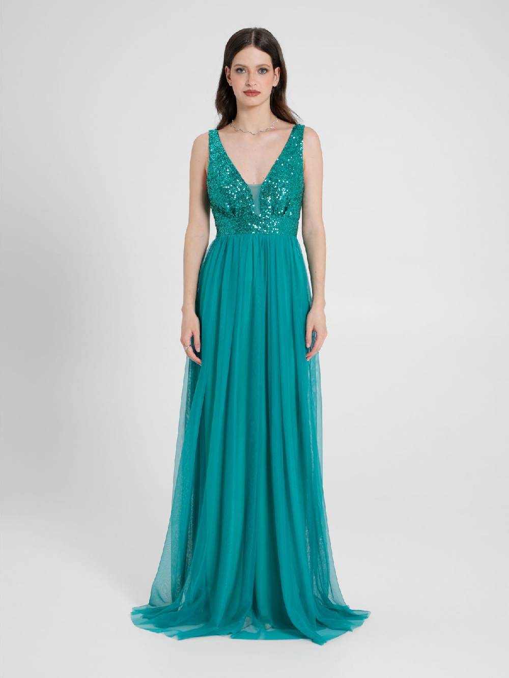 Rinascimento Abito Lungo Paillettes & Tulle