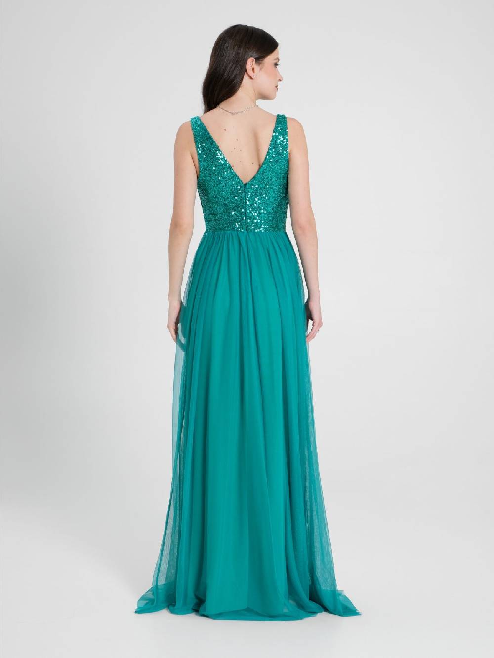 Rinascimento Abito Lungo Paillettes & Tulle