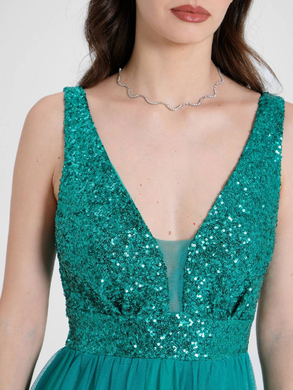 Rinascimento Abito Lungo Paillettes & Tulle