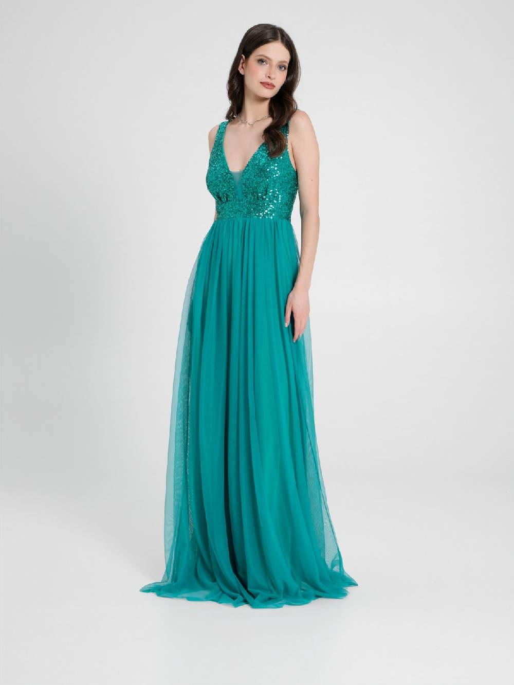 Rinascimento Abito Lungo Paillettes & Tulle