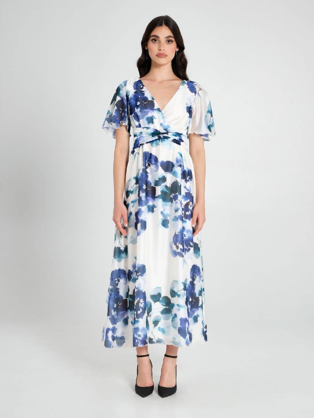 Rinascimento Abito Lungo Stampa Floreale Donna