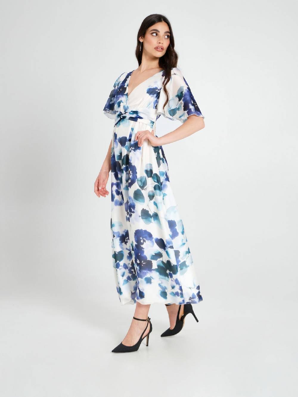 Rinascimento Abito Lungo Stampa Floreale Donna