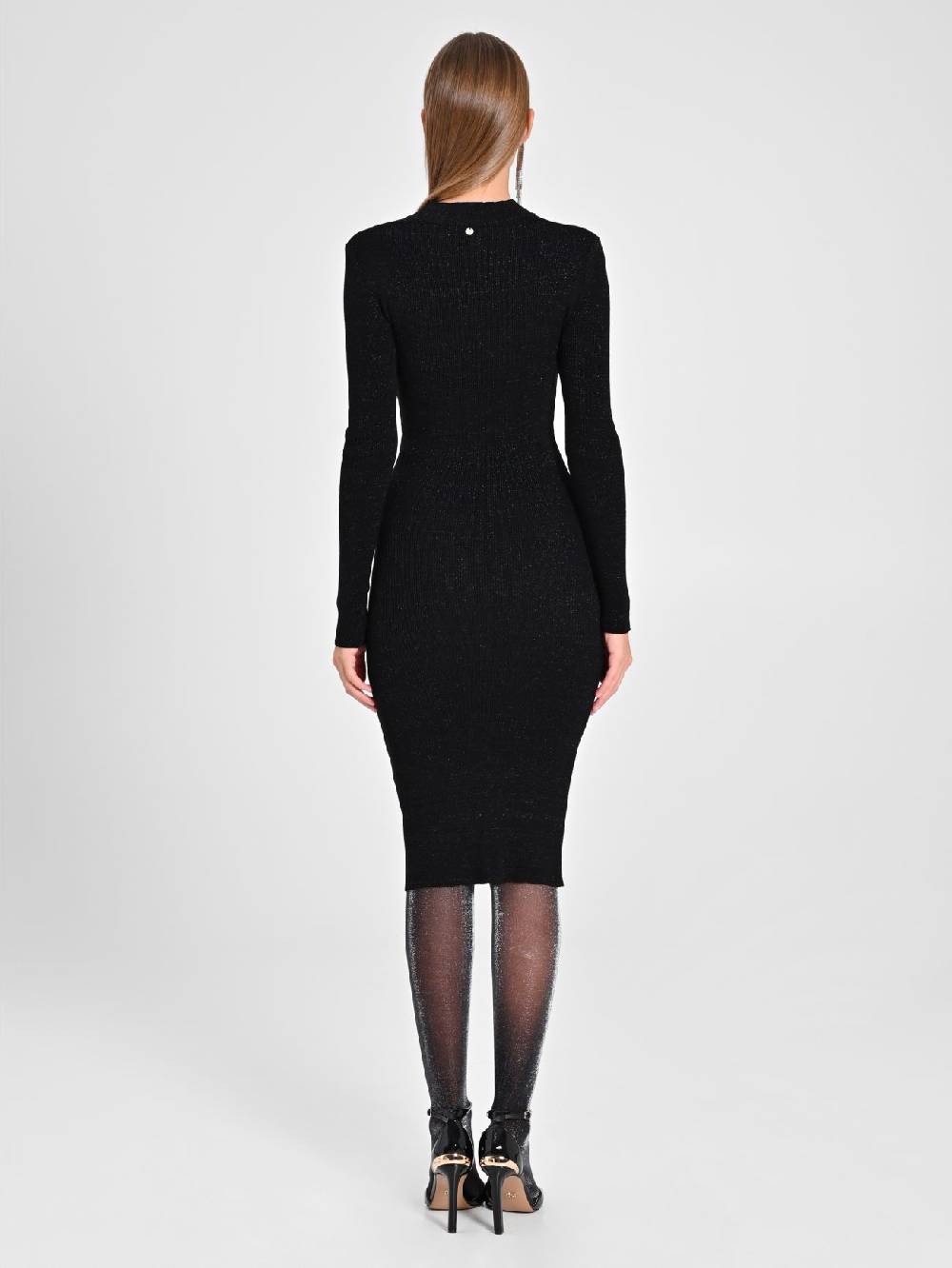 Rinascimento Abito Nero Lurex In Maglia