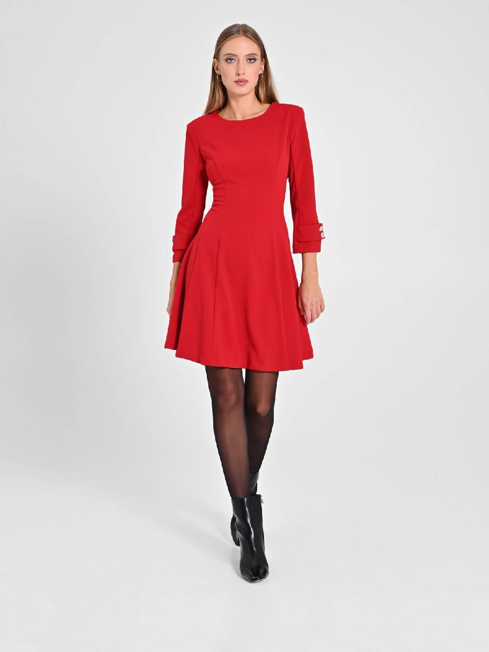 Rinascimento Abito Rosso a Ruota