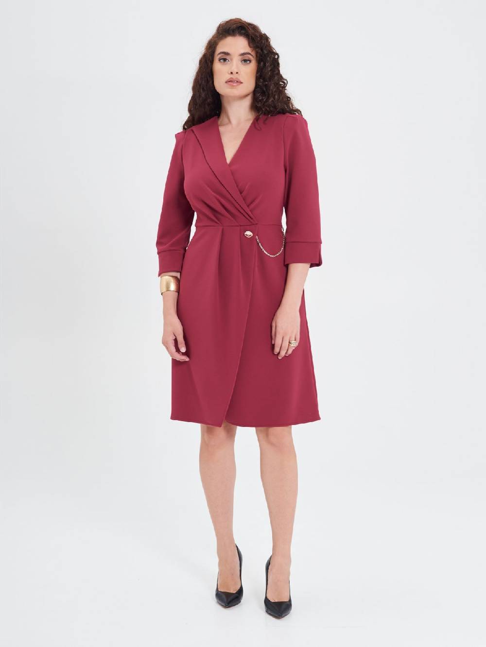Rinascimento Abito Wrap Curvy Bordeaux