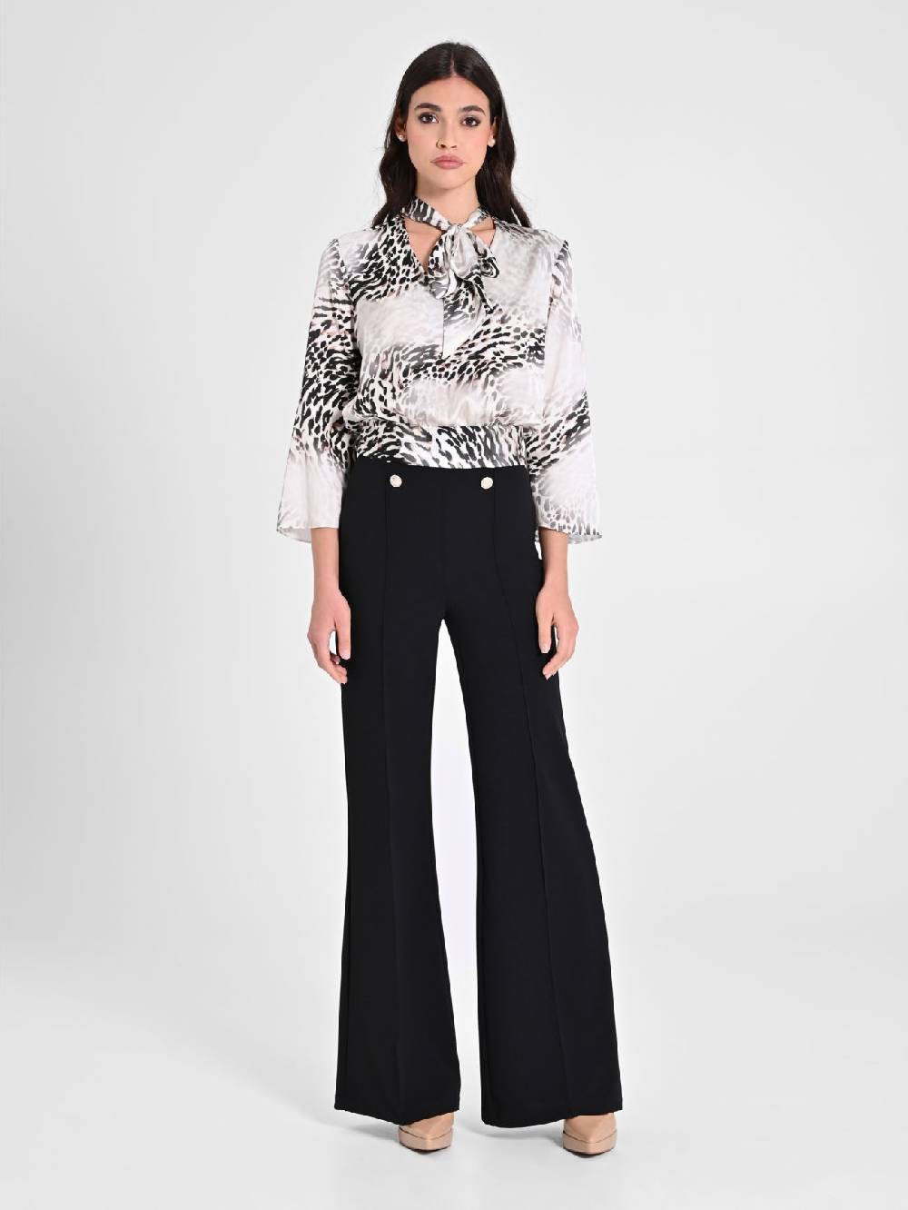 Rinascimento Blusa Animalier Con Fiocco