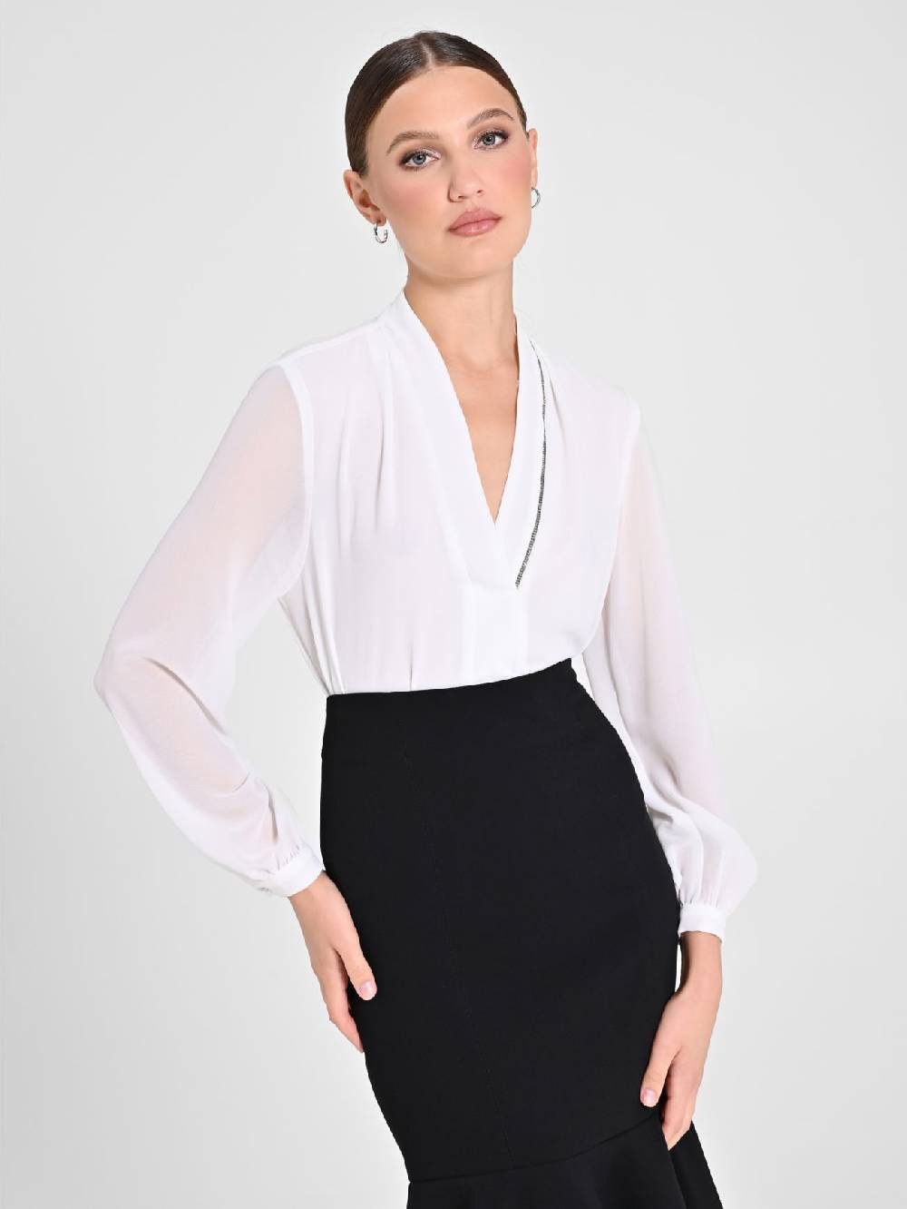 Rinascimento Blusa Bianca dettaglio Strass