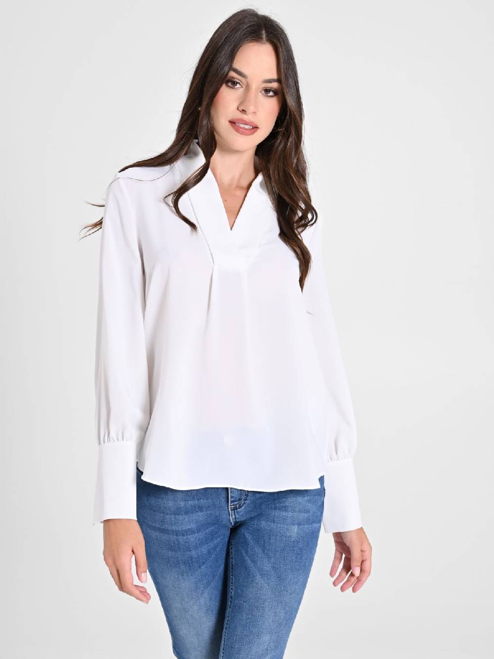 Rinascimento Blusa Bianca maniche Lunghe