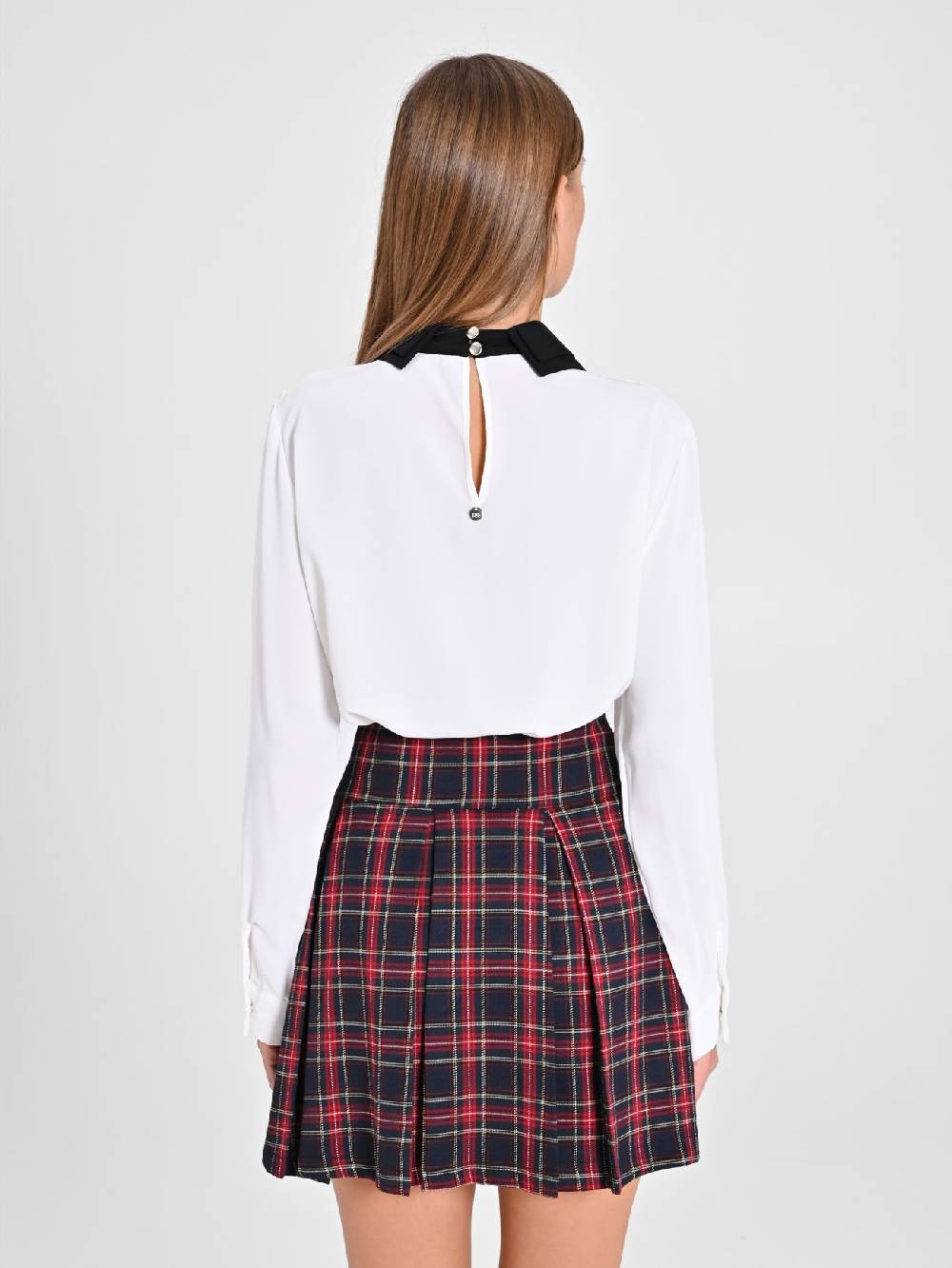 Rinascimento Blusa Bicolor Con Cravattino