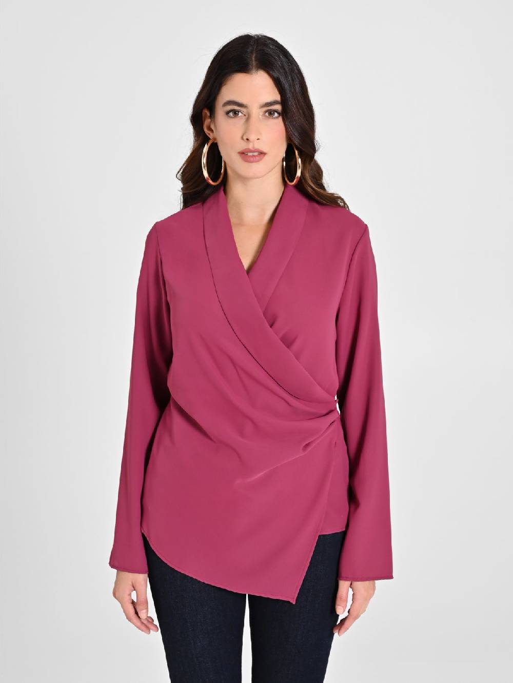 Rinascimento Blusa Bordeaux Con Drappeggio