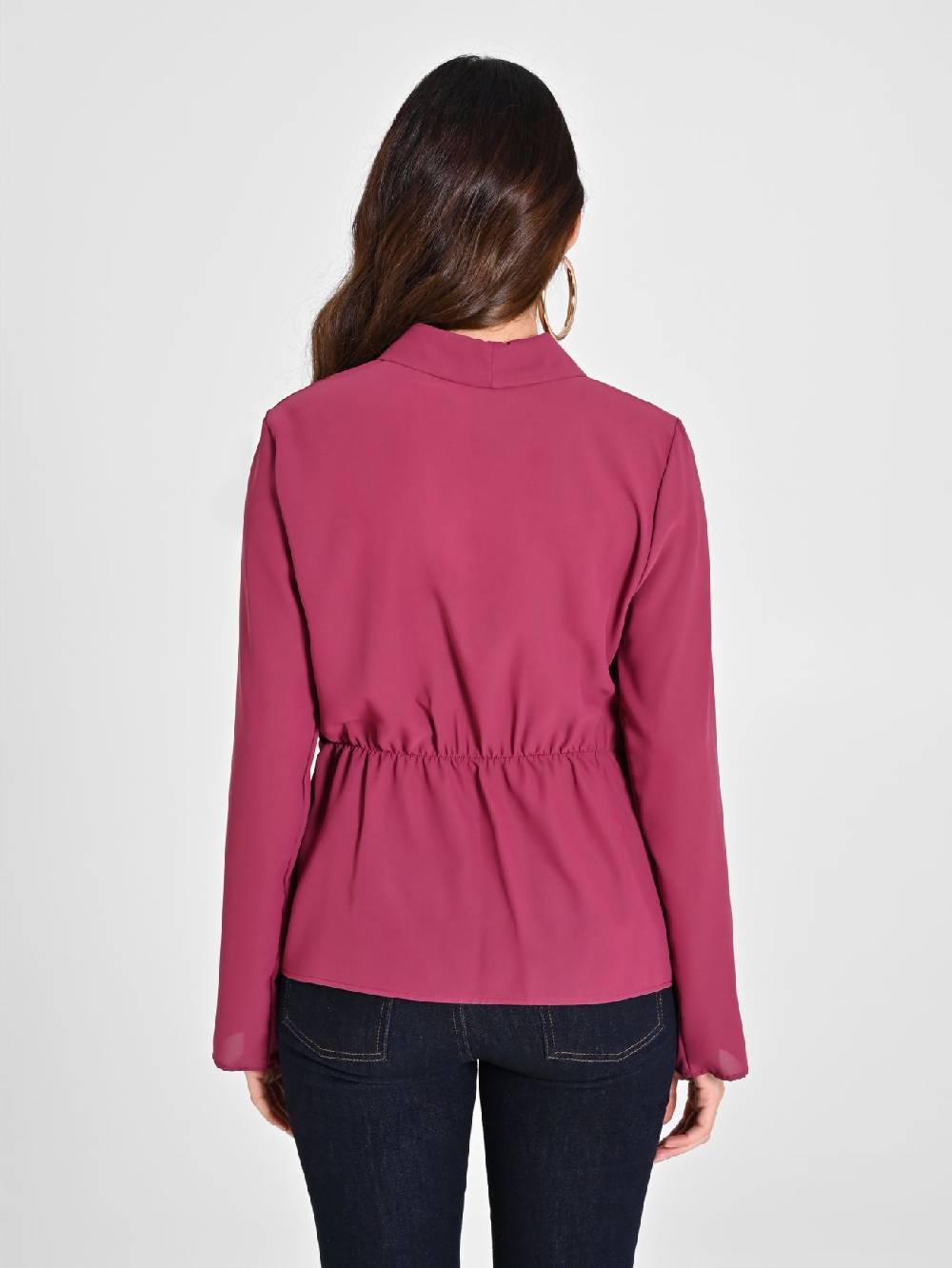 Rinascimento Blusa Bordeaux Con Drappeggio