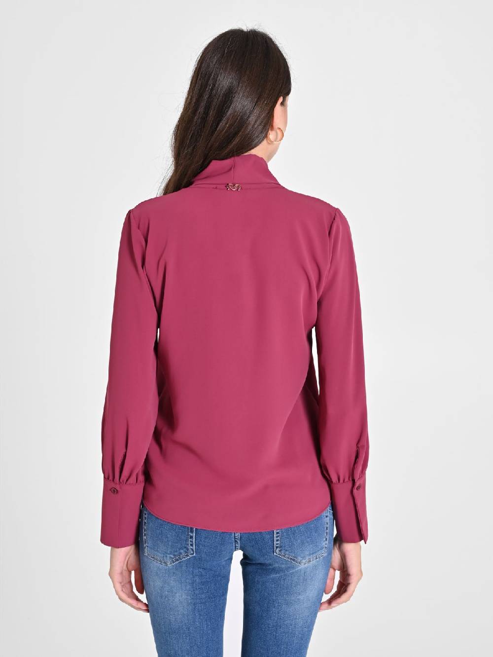 Rinascimento Blusa Bordeaux Maniche Lunghe