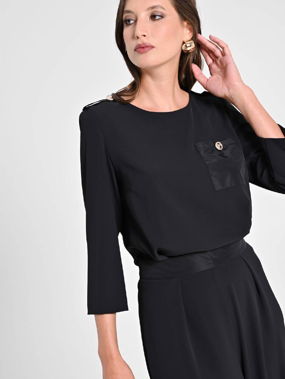 Rinascimento Blusa con Taschino in Taffetà